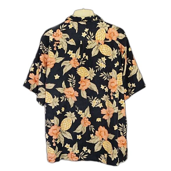 Tommy Bahama 100% Silk XL Pineapple Print Hawaiian Shirt Cruise Resortwear - Picture 3 of 7
